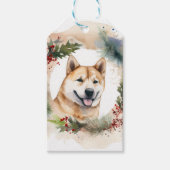 Akita Christmas Wreath Festivals Geschenkanhänger (Vorderseite)