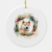 Akita Christmas Wreath Festivals Keramik Ornament (Hinten)