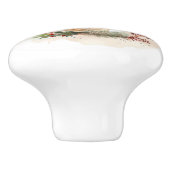 Akita Christmas Wreath Festivals Keramikknauf (Seitenansicht)