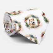 Akita Christmas Wreath Festivals Krawatte (Gerollt)