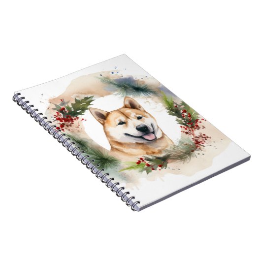 Akita Christmas Wreath Festivals Notizblock (Rechte Seite)