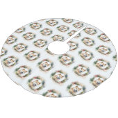 Akita Christmas Wreath Festivals Polyester Weihnachtsbaumdecke (Schrägansicht)