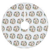 Akita Christmas Wreath Festivals Polyester Weihnachtsbaumdecke (Vorderseite)