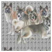 Akita Collage Fabric Stoff (Nahaufnahme)