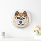 Akita Dog 3D Inspiriert Große Wanduhr (Zuhause)