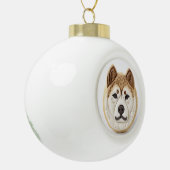 Akita Dog 3D Inspiriert Keramik Kugel-Ornament (Links)