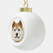 Akita Dog 3D Inspiriert Keramik Kugel-Ornament (Rechts)