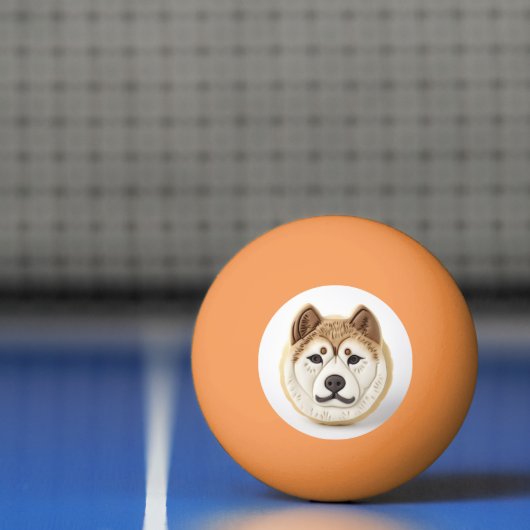 Akita Dog 3D Inspiriert Tischtennisball (Netto)