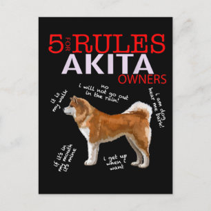 Akita Dog   5 Regeln Akita Dog Eigentümer Einladungspostkarte