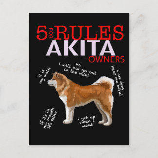 Akita Dog | 5 Regeln Akita Dog Eigentümer Einladungspostkarte