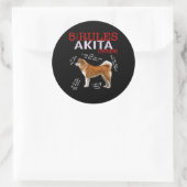 Akita Dog | 5 Regeln Akita Dog Eigentümer Runder Aufkleber (Tasche)
