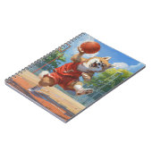 Akita Dog Basketball Notizblock (Linke Seite)
