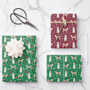Akita Dog Christmas Geschenkpapier Set