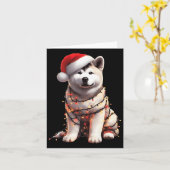Akita Dog Christmas Lights Santa Hat Dog Lover Pre Karte (Gelbe Blume)