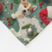 Akita Dog Christmas Pattern Fleecedecke (Ecke)