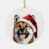 Akita Dog Christmas Personalized Keramik Ornament (Vorne)