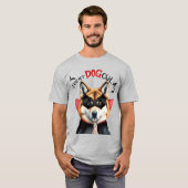 Akita Dog Count DOGcula Funny Dog Lover Halloween T-Shirt (Vorne ganz)