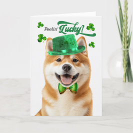Akita Dog Feelin' Lucky St Patrick's Day Feiertagskarte