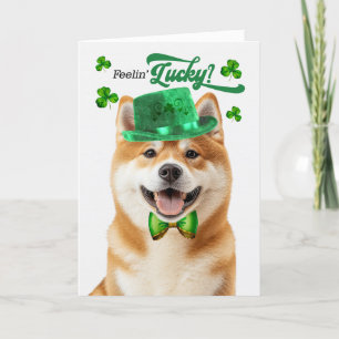 Akita Dog Feelin' Lucky St Patrick's Day Feiertagskarte