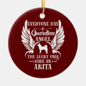 Akita Dog Guardian Angel Keramik Ornament (Vorne)