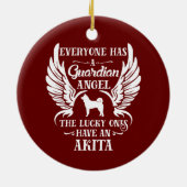 Akita Dog Guardian Angel Keramik Ornament (Hinten)