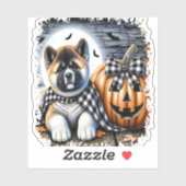 Akita Dog Halloween Square Aufkleber (Blatt)