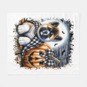 Akita Dog Halloween Square Fleecedecke (Vorderseite (Horizontal))