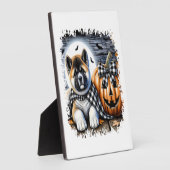Akita Dog Halloween Square Fotoplatte (Seite)