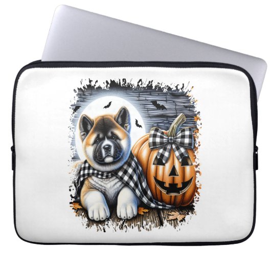 Akita Dog Halloween Square Laptopschutzhülle (Vorderseite)