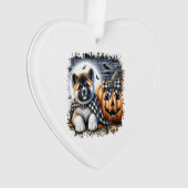 Akita Dog Halloween Square Ornament (Vorderseite)