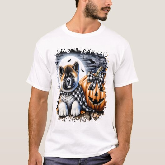 Akita Dog Halloween Square T-Shirt (Vorderseite)