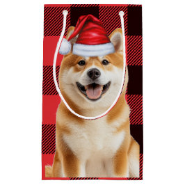 Akita Dog Holiday Red Buffalo Plaid Christmas Kleine Geschenktüte