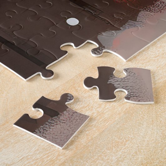 Akita Dog in Schnee Weihnachten Puzzle (Seite)