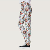 Akita Dog in Sledge Lass es Schnee Weihnachten Leggings (Links)