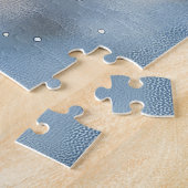 Akita Dog in Sledge Lass es Schnee Weihnachten Puzzle (Seite)