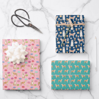 Akita Dog Kaffee und Donuts Geschenkpapier Set