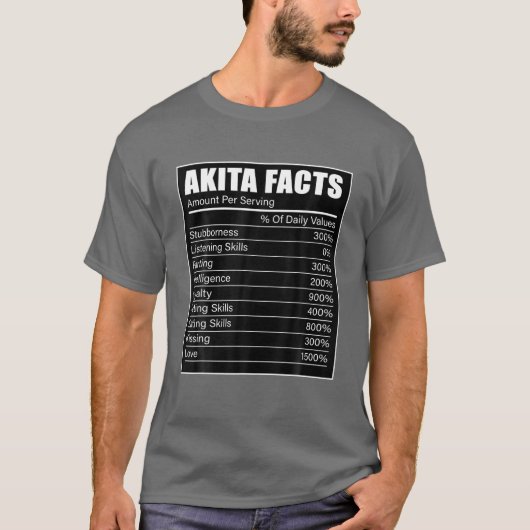 Akita Dog Lover Akita Fakten Akita Dog T-Shirt (Vorderseite)