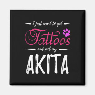 Akita Dog Lover Tattoo Funny Dog Mama Geschenk Ide Magnet