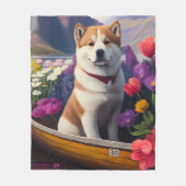Akita Dog on a Paddle: Ein Landschaftliches Advent Fleecedecke (Vorderseite)