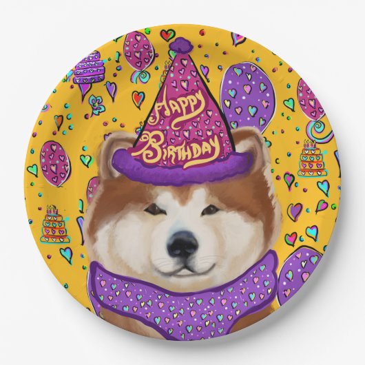 AKITA DOG PAPPTELLER (Vorderseite)