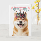 Akita Dog Queen for Day Funny Birthday Karte (Gelbe Blume)