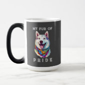 Akita Dog Rainbow Funny mein Pelz Prix Verwandlungstasse (Links)