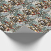 Akita Dog Riding Motorrad Weihnachten Geschenkpapier (Ecke)