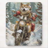 Akita Dog Riding Motorrad Weihnachten Mousepad (Vorne)