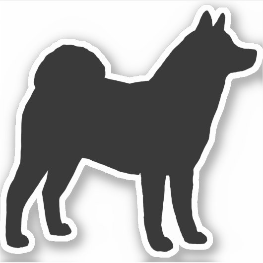 Akita Dog Silhouette Cool Canine Vinyl Sticker (Vorderseite)