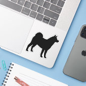Akita Dog Silhouette Cool Canine Vinyl Sticker (Laptop mit iPhone)