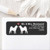 Akita Dog Silhouetten mit Herz-Rücksendeadresse (Insitu)