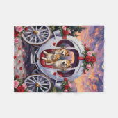 Akita Dog Valentine's Day Fleecedecke (Vorderseite (Horizontal))