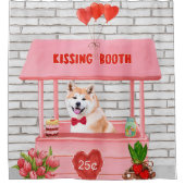 Akita Dog Valentine's Day Kissing Booth Duschvorhang (Vorderseite)