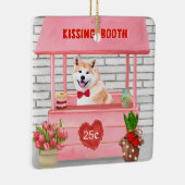 Akita Dog Valentine's Day Kissing Booth Keramikornament (Rechts)